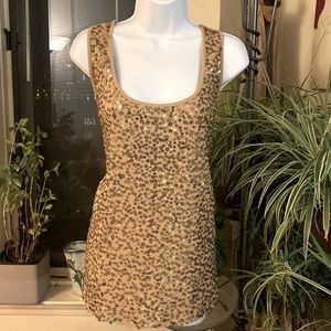 Apt 9 Gold-Toned Sequin Sleeveless Shell, 1X, NWOT
